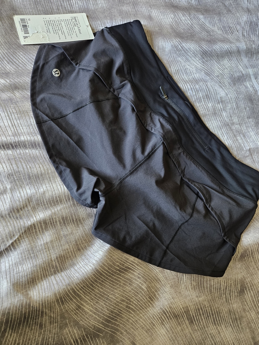 lululemon black athletic shorts with logo